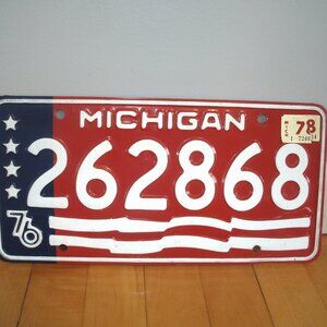 Michigan Bicentennial License Plate #262868